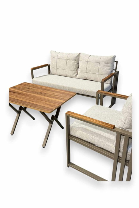 Hanah Home Fatsa Conjunto de Jardín Beige 2+1+1